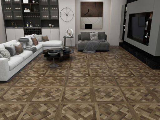 Tradition SPC Versailles Panel Caramel Brown Vinyl Flooring, 600x6.5x600mm