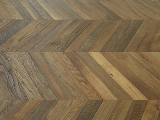 Tradition Select Engineered Oak Chevron Flooring, Smoked & Brushed, Natural Oiled 90x18x600mm