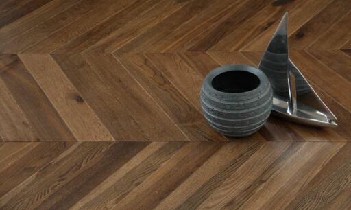 Tradition Select Engineered Oak Chevron Flooring, Smoked, UV Oiled 90x18x600mm