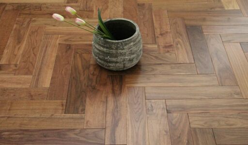 Tradition Select Engineered Walnut Herringbone Flooring, UV Lacquered 90x18x450mm
