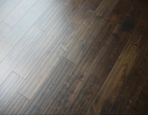 Tradition Solid Coffee Oak Hardwood Flooring, Rustic, Handscraped, Matt Lacquered, RLx125x18mm Thumb