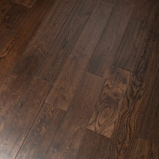 Tradition Solid Coffee Oak Hardwood Flooring, Rustic, Handscraped, Matt Lacquered, RLx125x18mm Thumb