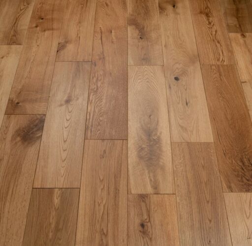 Tradition Solid Oak Flooring, Rustic, Brushed, Oiled, RLx90x18mm Thumb