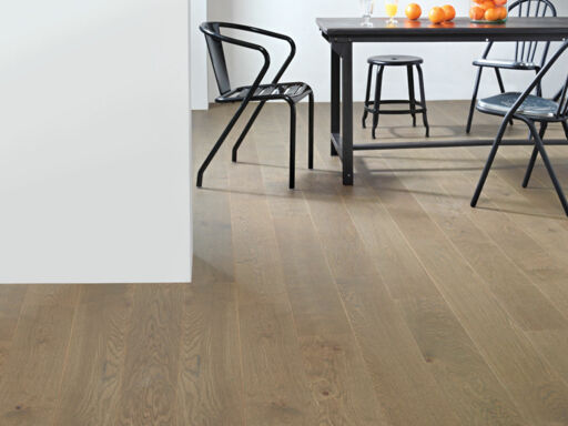 Xylo Oak Engineered Flooring, Smooth Grey Stained Oak, Brushed, UV Matt Lacquered, 190x14x1900mm