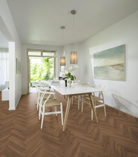 Kahrs Dry Back Herringbone Redwood Dry Back Herringbone LVT Flooring, 102x2.5x457mm