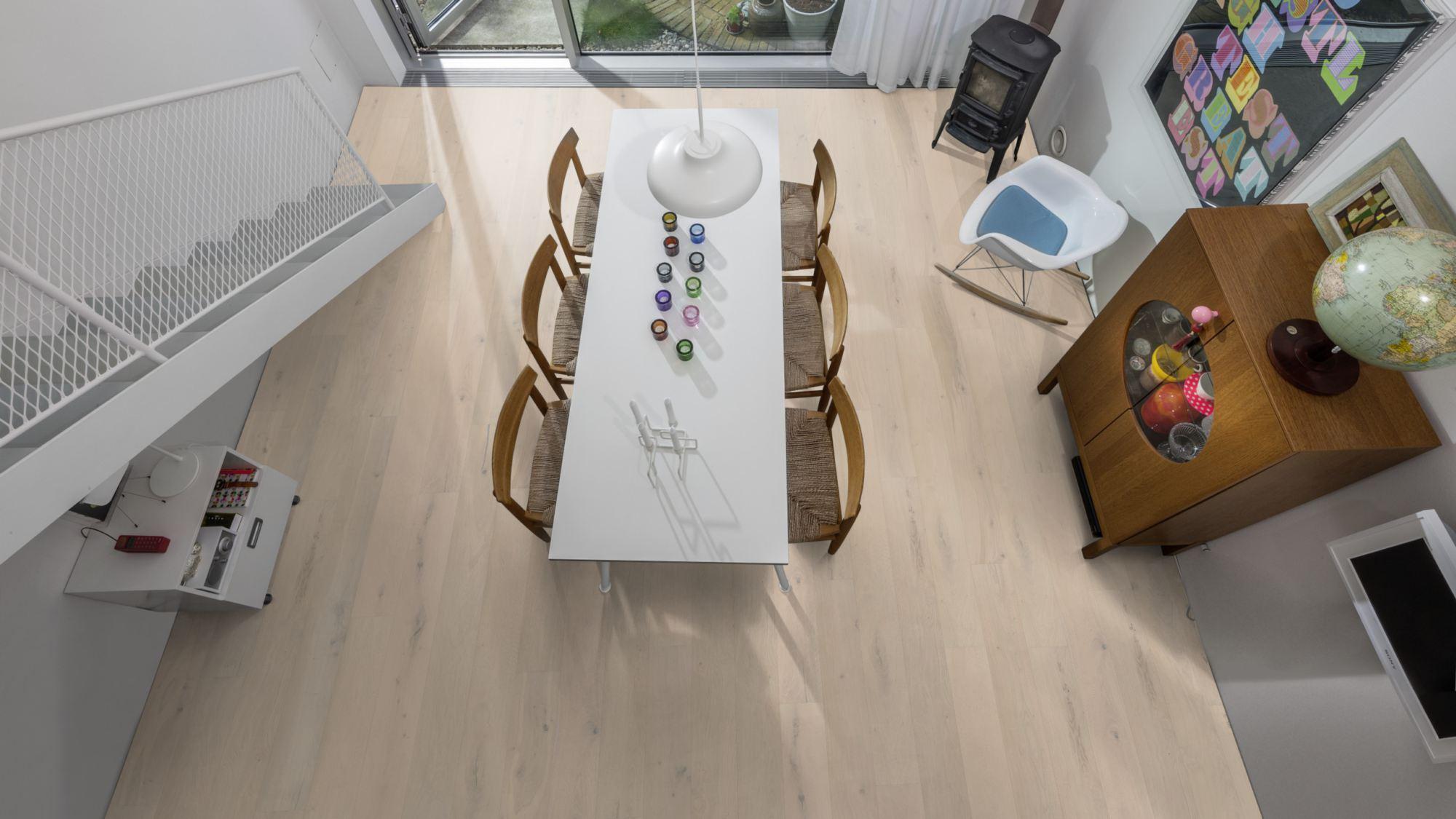 Kahrs Beyond Retro Oak Loft White Plank Engineered Flooring, Brushed & Ultra Matt Lacquered, 187x15x2266mm Image