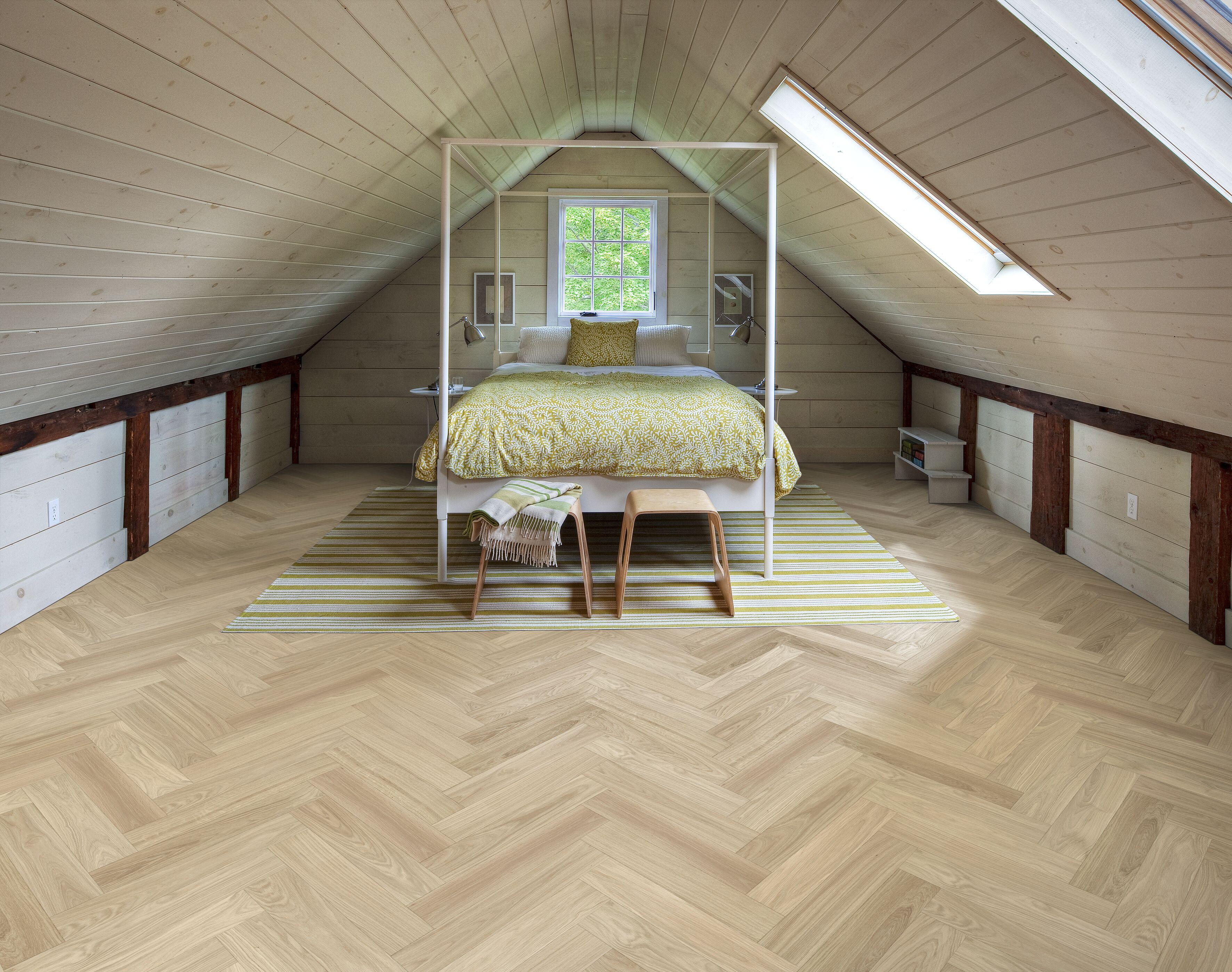 Kahrs Large Herringbone Oak Herringbone Ab Dim White Engineered Flooring, Brushed & Oiled, 120x11x600mm Image