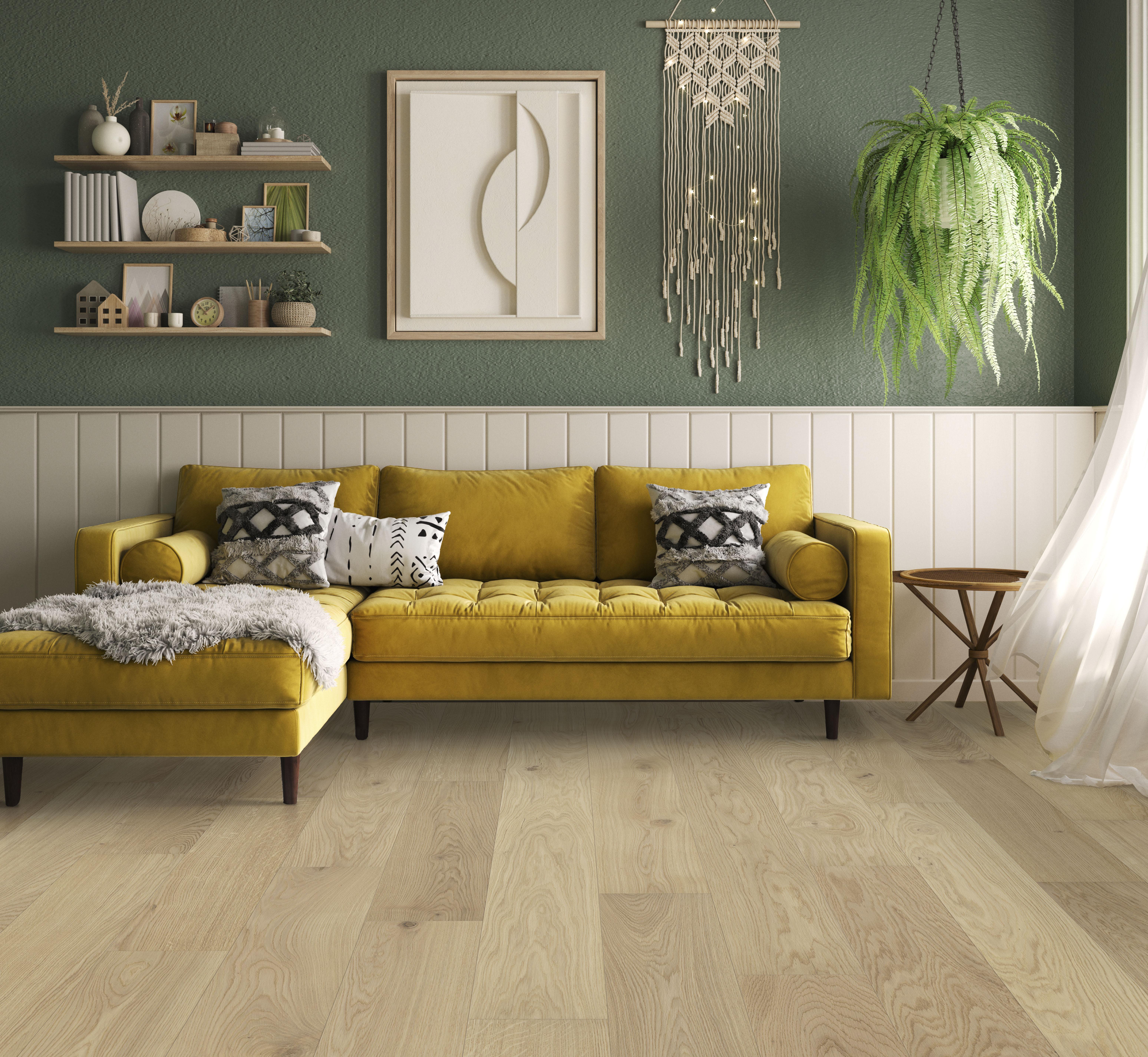 Kahrs Canvas Wide Oak Fawn Wide Matt Engineered Flooring, Brushed & Matt Lacquered, 187x13x1860mm Image