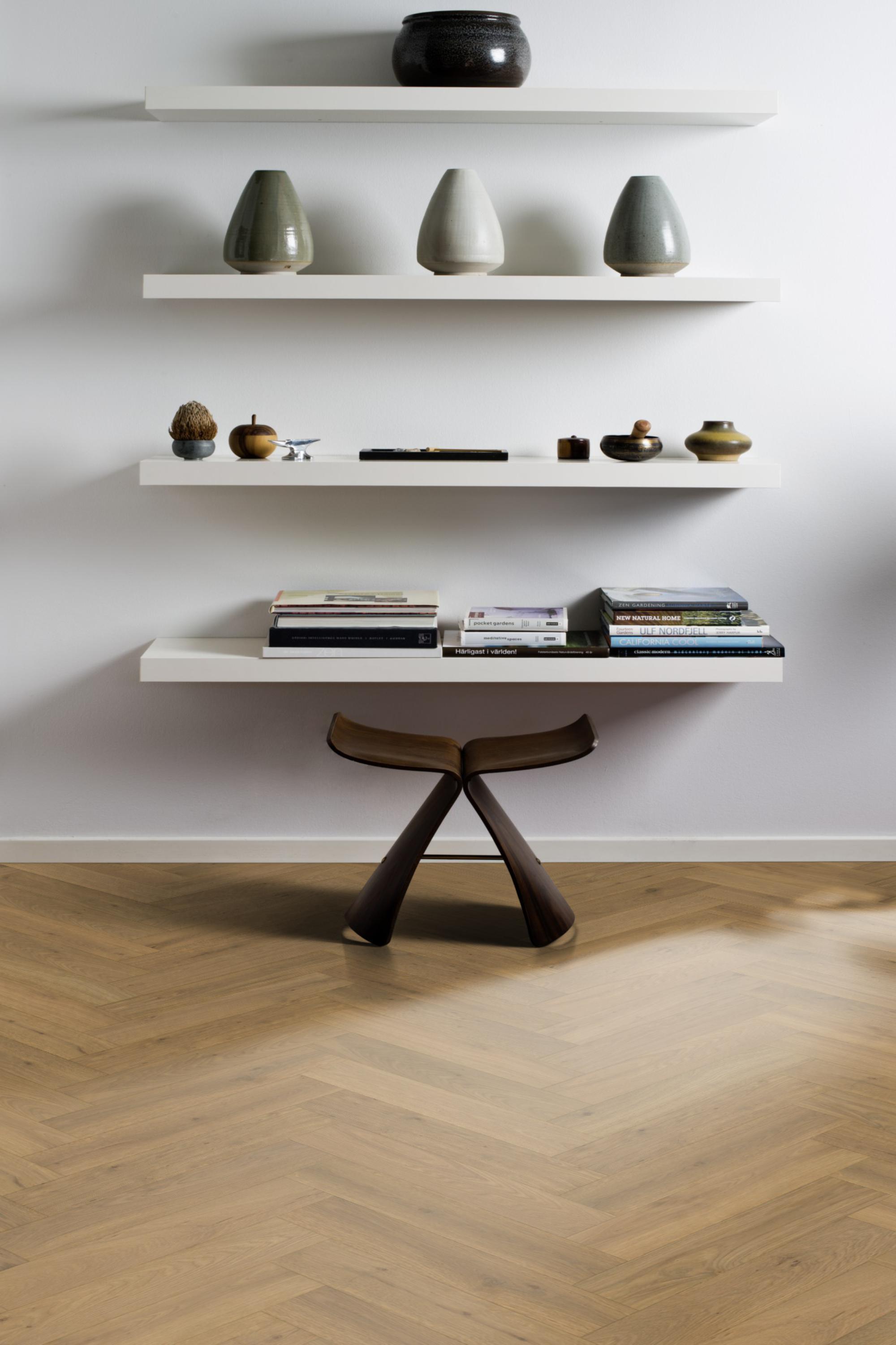 Kahrs Large Herringbone Oak Herringbone Cd Smoked Grey Engineered Flooring, Brushed & Oiled, 120x11x600mm Image