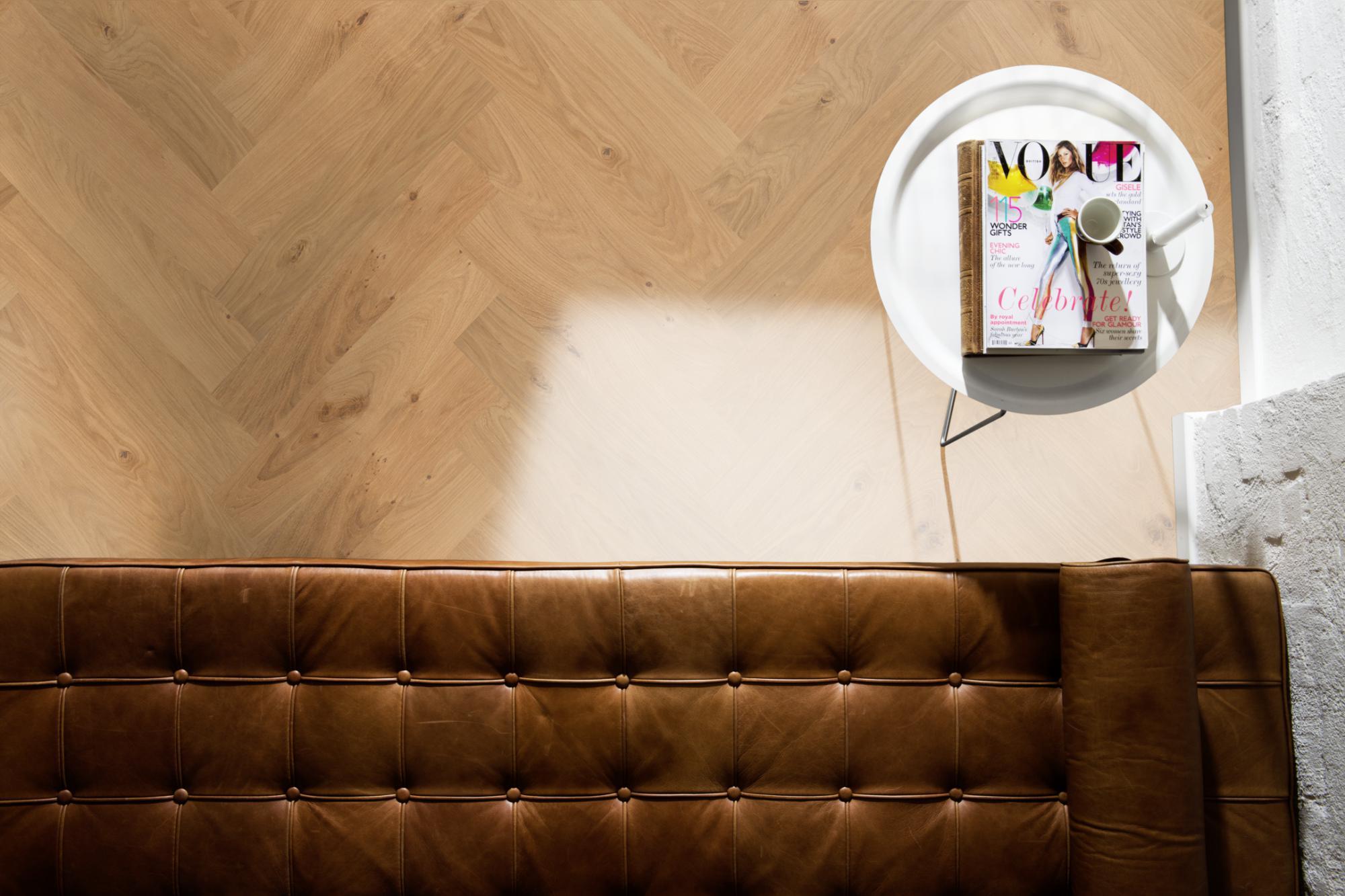 Kahrs Large Herringbone Oak Herringbone Cd Matt Engineered Flooring, Brushed & Matt Lacquered, 120x11x600mm Image