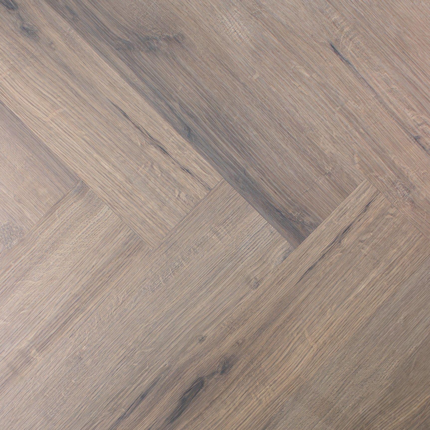 Evergreen Aqua Arctic Grey SPC Vinyl Flooring, Herringbone, 122x5x610mm Image
