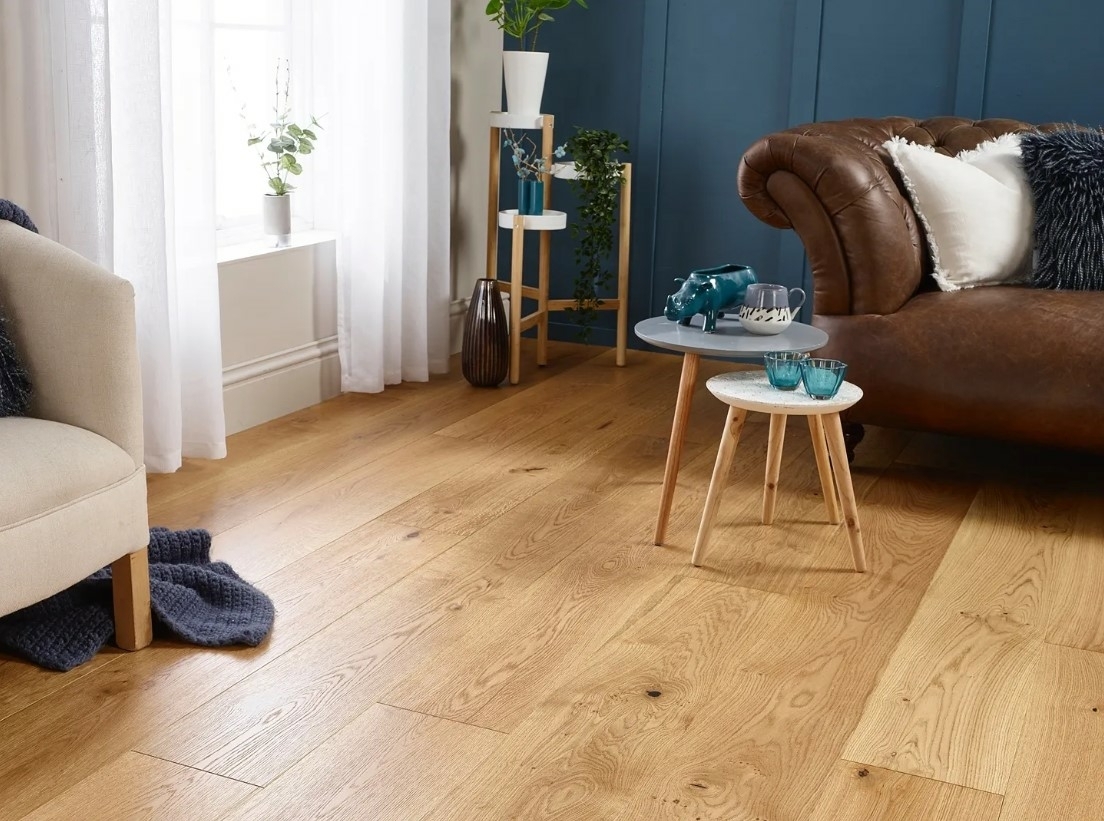 Blanko Budget Huelva, Engineered Oak Flooring, Natural Brushed & Lacquered, 220x15x1900mm Image