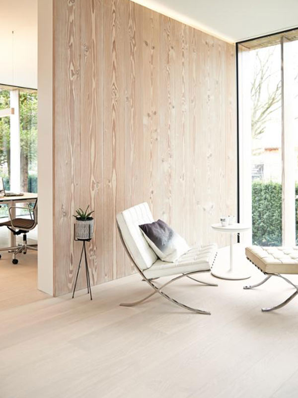 Boen Andante Oak Engineered Wood Flooring, White, Brushed, Lacquered, 14x209x2200mm Image