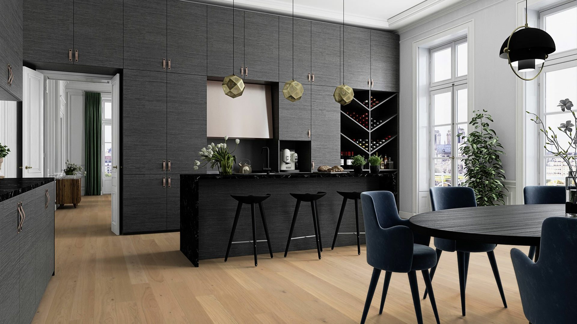 Boen Animoso Oak Engineered Flooring, Lacquered, Brushed, 138x3.5x14mm Image