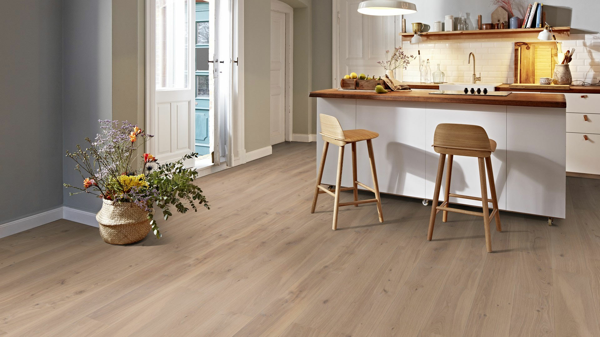 Boen Animoso Oak Engineered Flooring, White Pigmented, Matt Lacquered, 14x181x2200mm Image