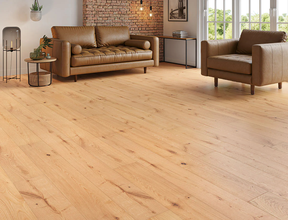 Kalix Engineered Oak Flooring, Rustic, Brushed & Oiled, 190x14x1900mm Image