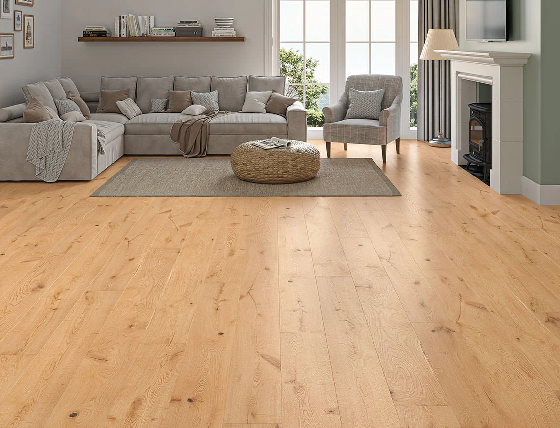 Sorsele Engineered Oak Flooring, Rustic, Lacquered, 190x14x1900mm Image