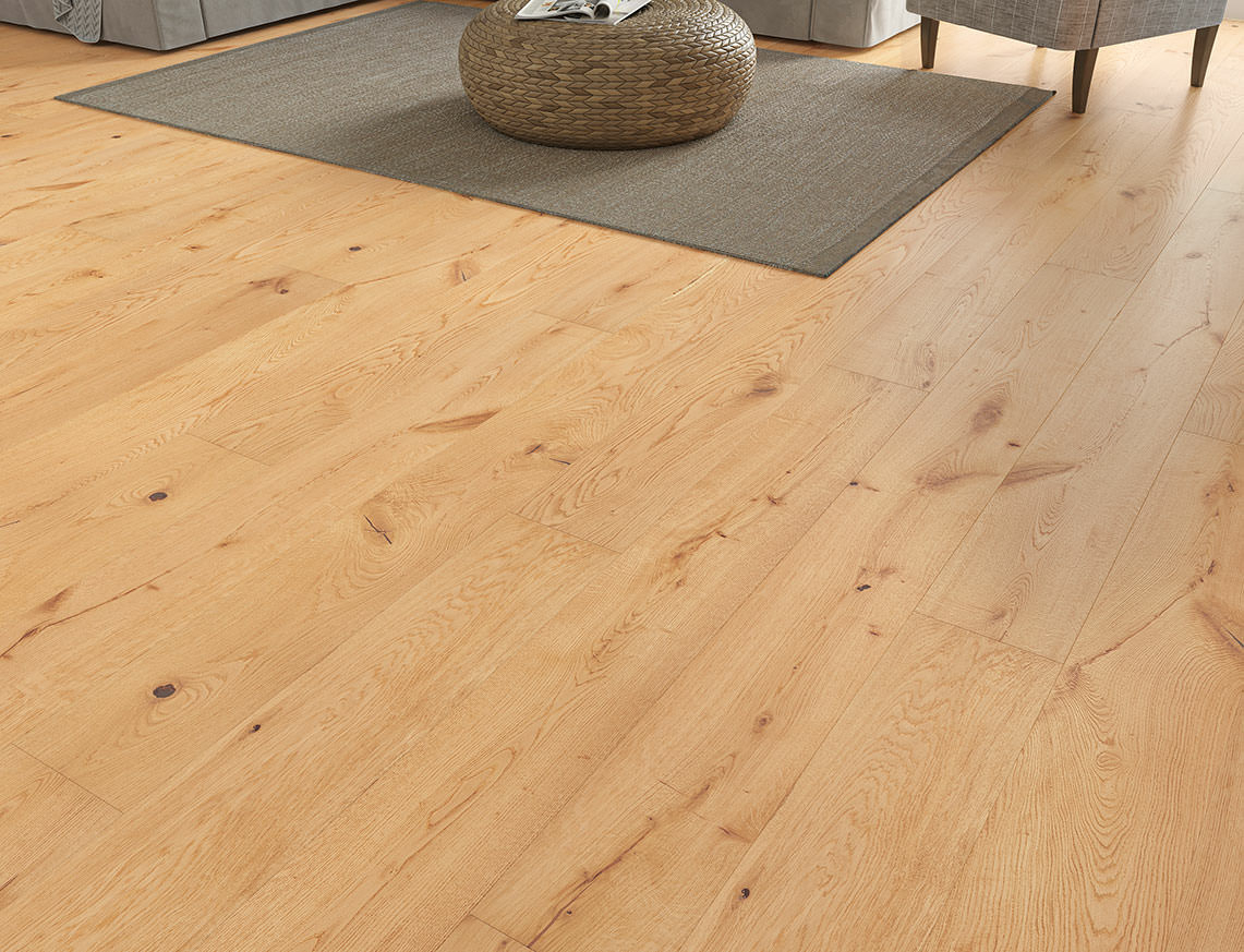 Sorsele Engineered Oak Flooring, Rustic, Lacquered, 190x14x1900mm Image