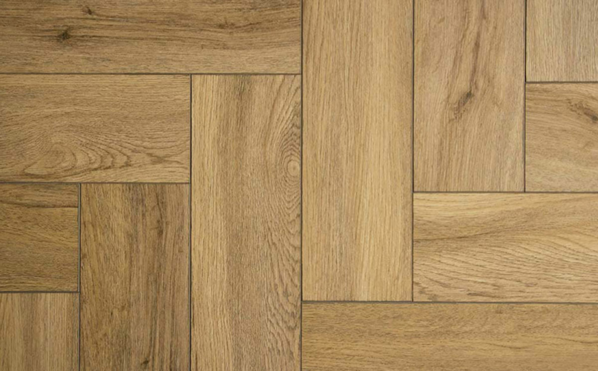 FirmFit Original Herringbone Natural Light Oak Luxury Vinyl Flooring, 123x5x615mm Image