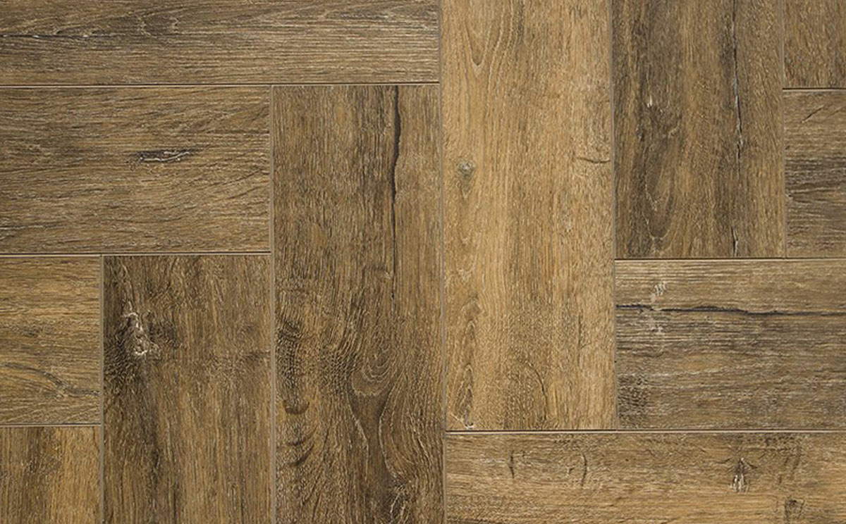 FirmFit Original Herringbone Rustic Barn Oak Luxury Vinyl Flooring, 123x5x615mm Image