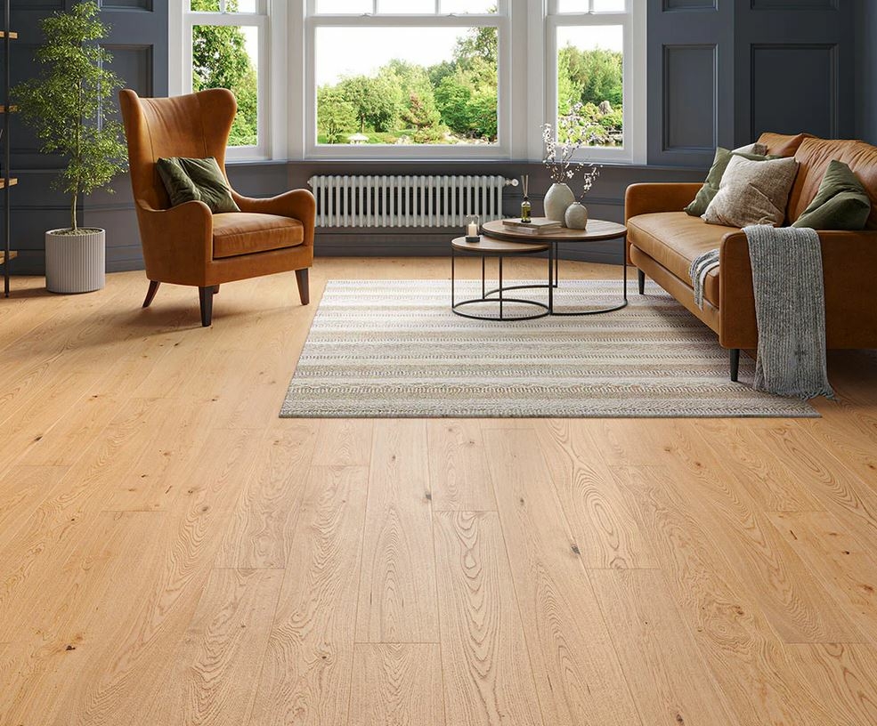 Eldemyr Engineered Oak Flooring, Natural, Smooth, UV Lacquered, 190x20x1900mm Image