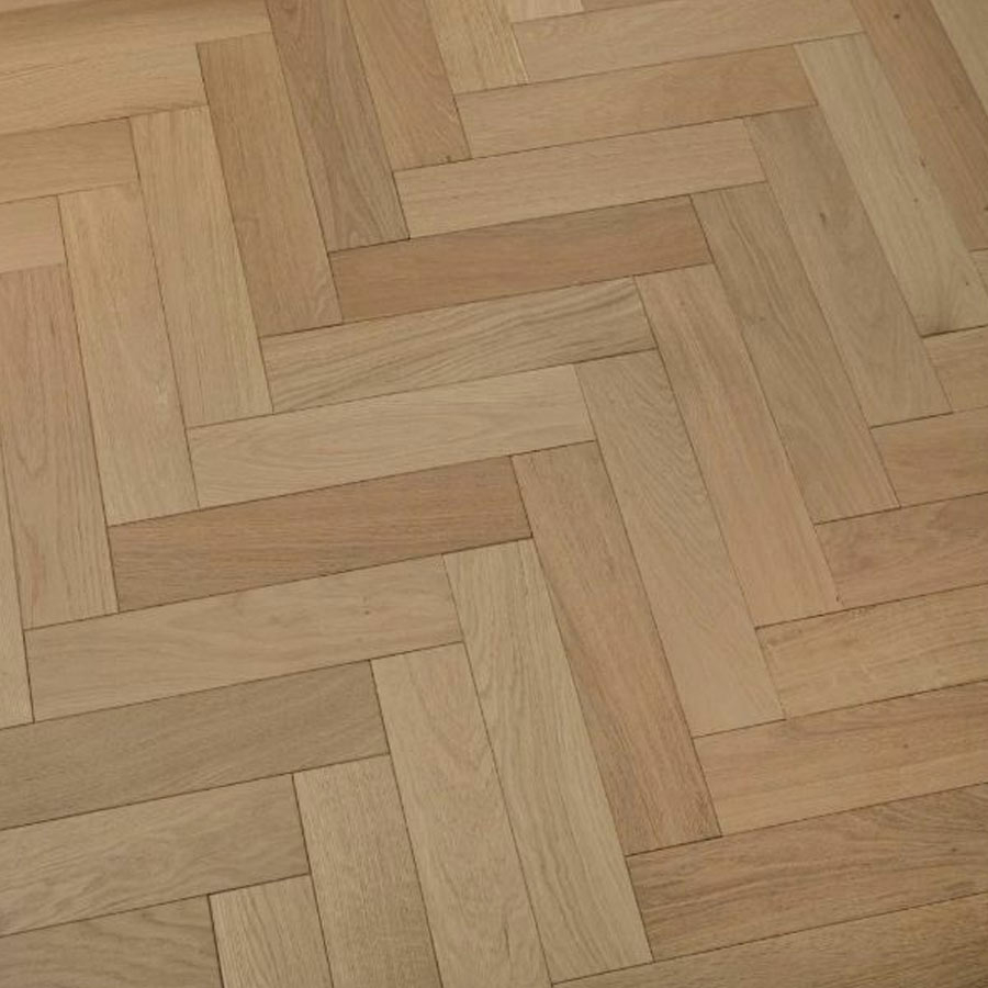 Evergreen Arden Scandinavian Engineered Oak Flooring, Herringbone, Natural, Oiled, 90x14x400mm Image