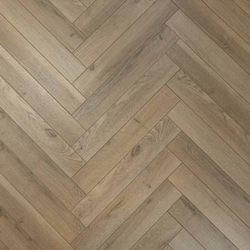 Evergreen Grey Oyster Herringbone Laminate Flooring, 100x12x600mm Image