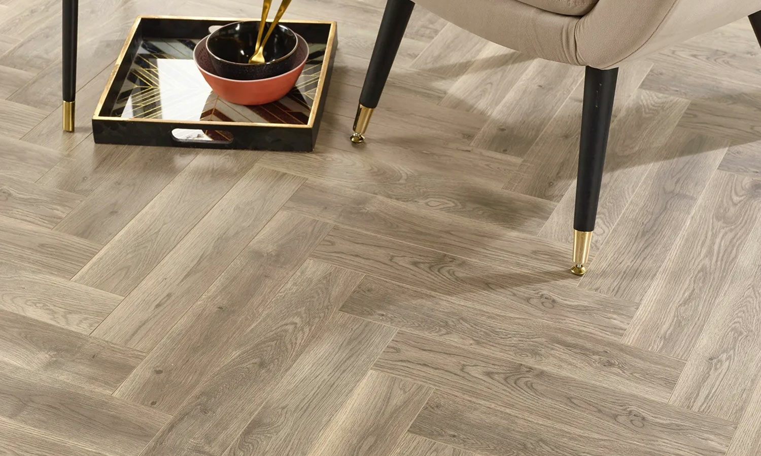 Evolve Oslo Herringbone Laminate Flooring, 95x12x470mm Image