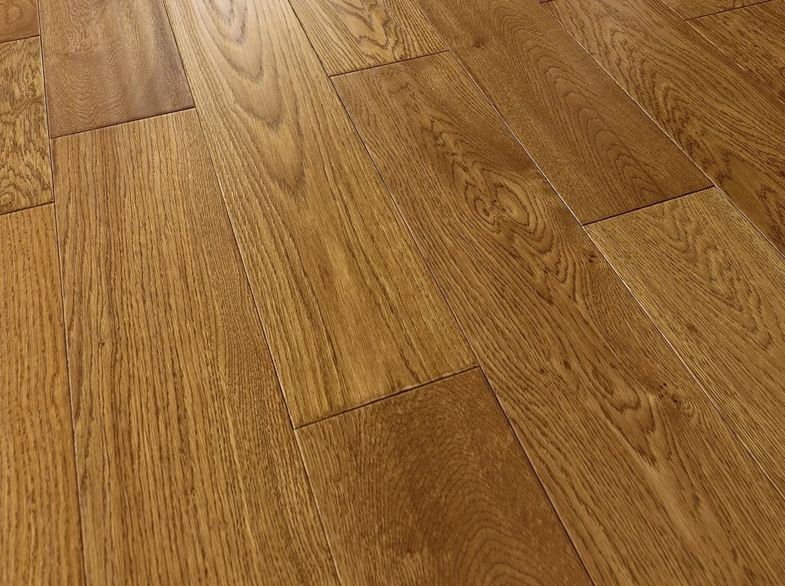 Blanko Budget Casares, Engineered Oak Flooring, Golden, Handscraped & Lacquered, RLx150x18mm Image