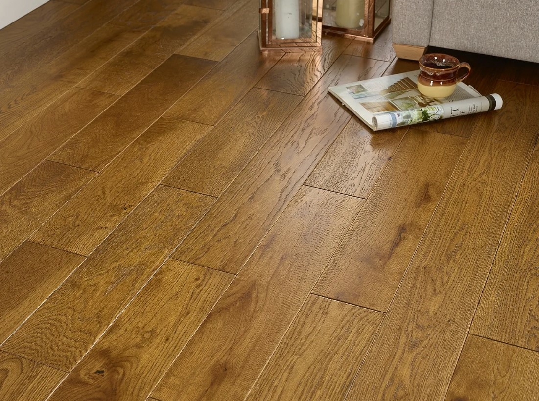 Blanko Budget Casares, Engineered Oak Flooring, Wheat Brushed & Lacquered, RLx125x18mm Image