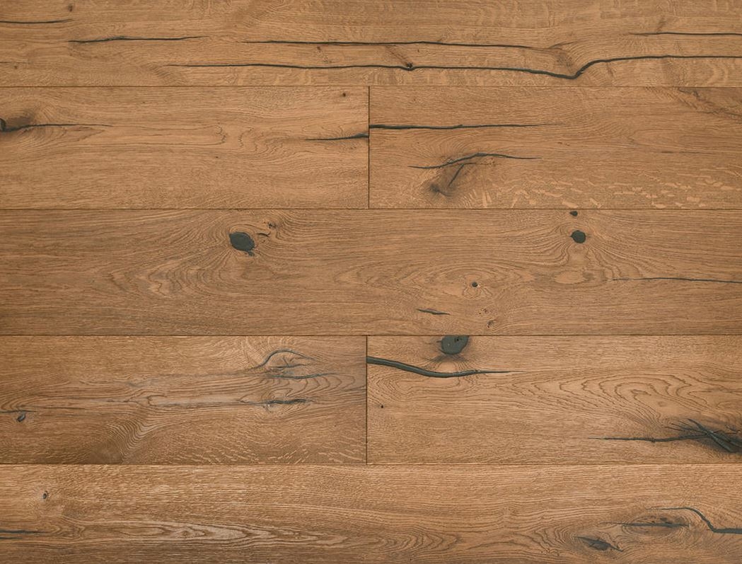 Huldemoss Engineered Oak Flooring, Distressed, UV Lacquered, 220x15x2200mm Image