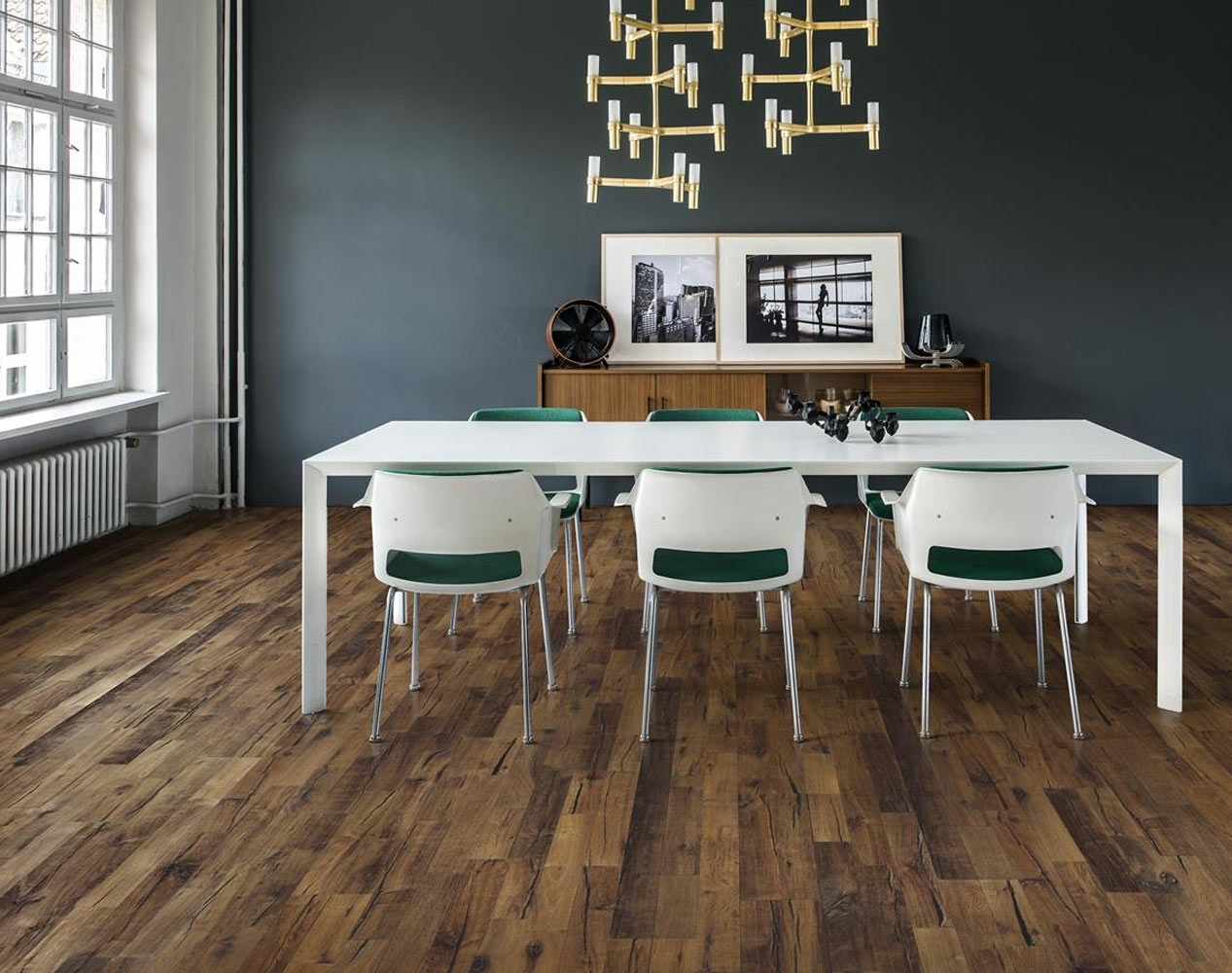 Kahrs Da Capo Domo Oak Engineered Wood Flooring, Smoked & Handscraped, Brushed & Oiled, 190x15x1900mm Image