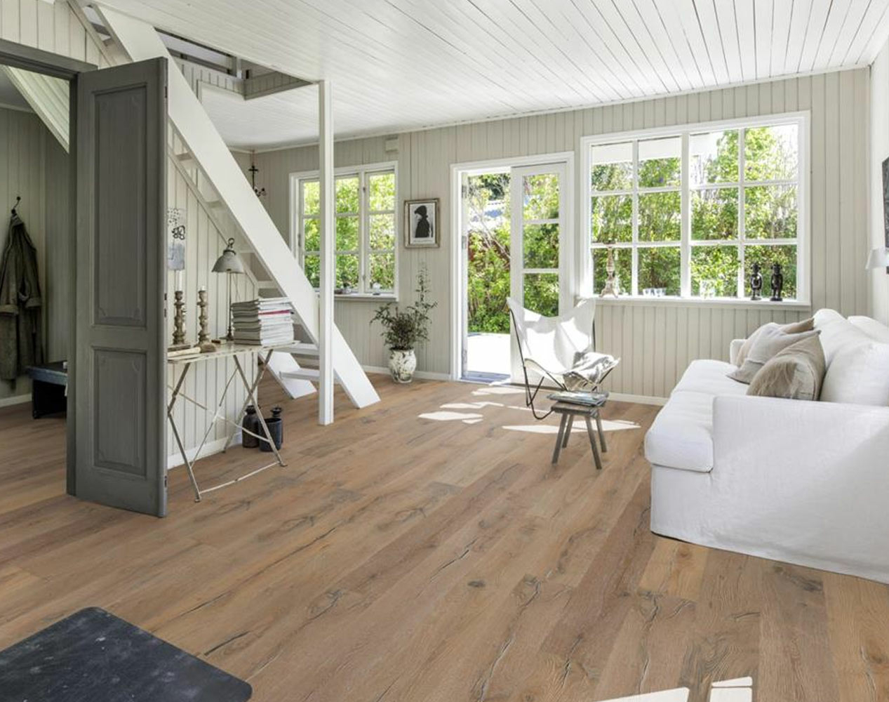 Kahrs Da Capo Indossati Oak Engineered Wood Flooring, Handscraped, Light Smoked, Brushed & Oiled, 190x15x1900mm Image