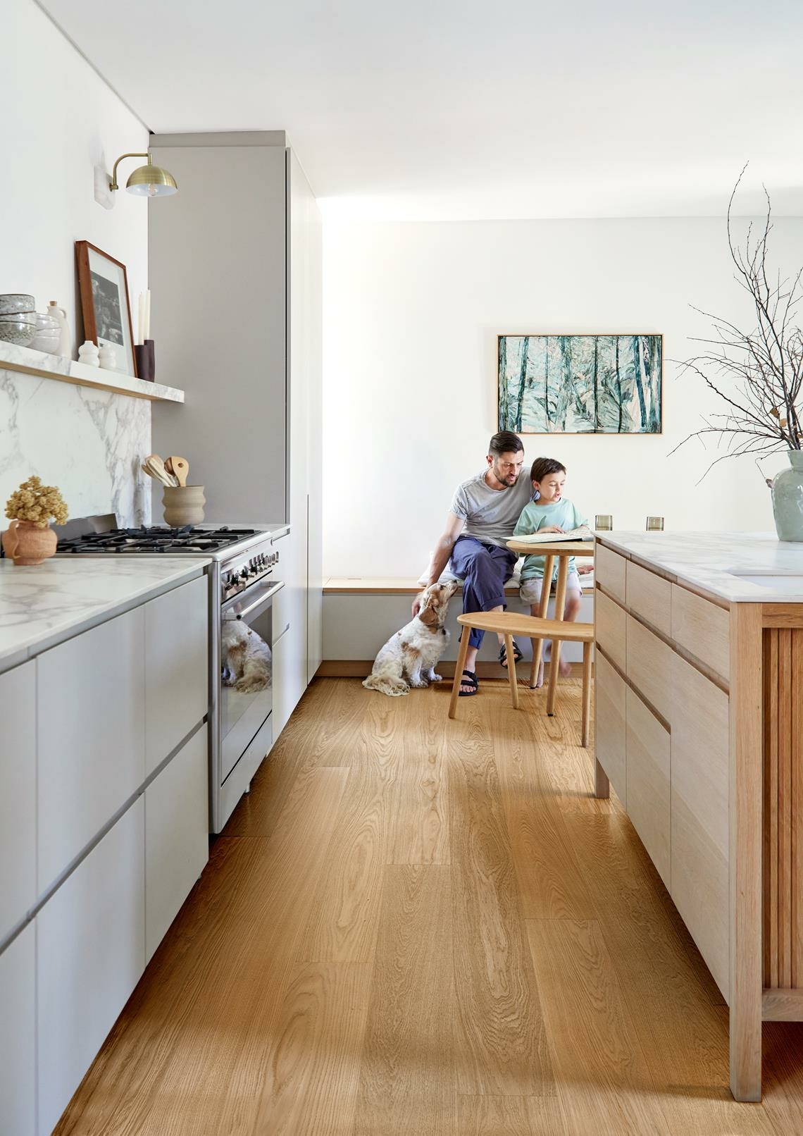 Kahrs Life Authentic Oak Nutmeg Plank Engineered Flooring, Brushed & Ultra Matt Lacquered, 193x10x1980mm Image