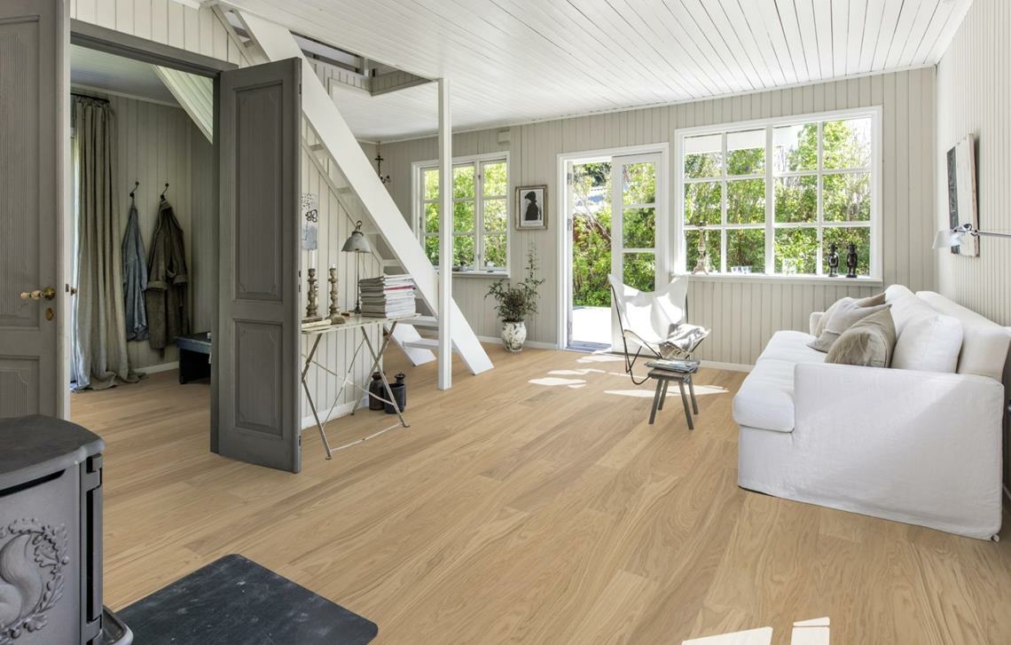 Kahrs Life Essentials Oak Whole Grain Wide Engineered Flooring, Prime, Matt Lacquered 150x7x1810mm Image