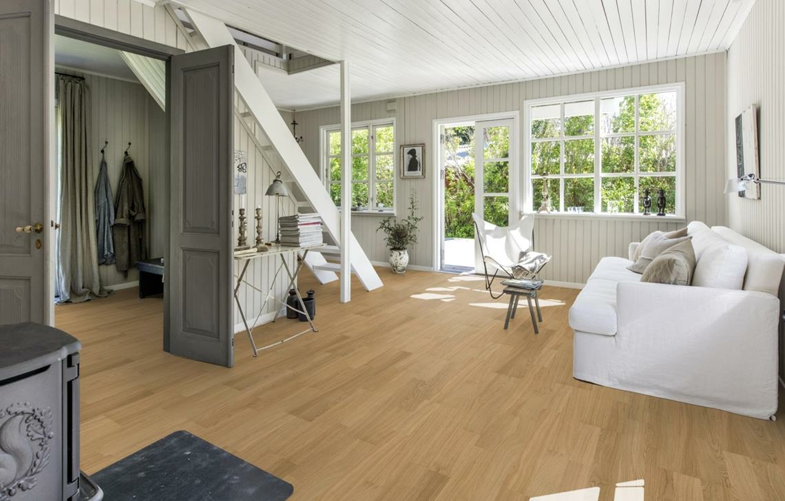 Kahrs Life Essentials Pure Oak 2-Strip Engineered Flooring, Prime, Matt Lacquered 193x7x1225mm Image