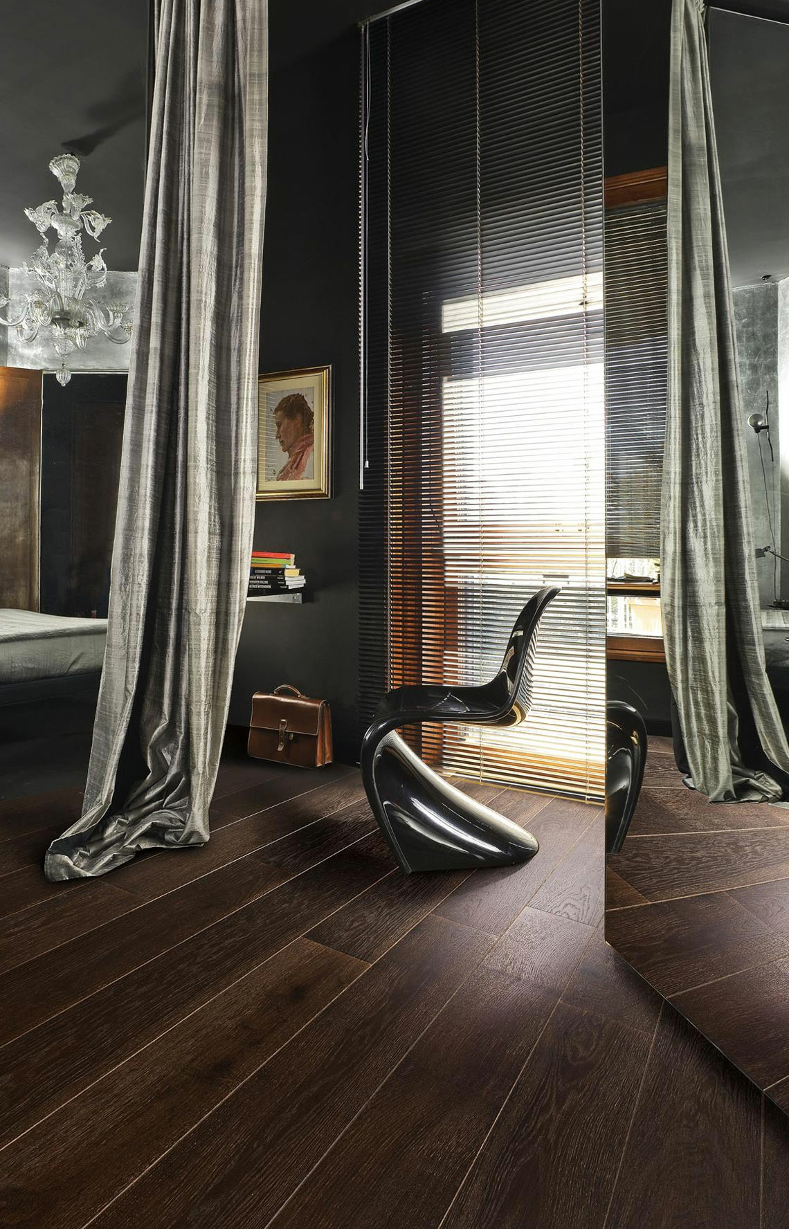 Kahrs Nouveau Black Oak Engineered 1-Strip Wood Flooring, Brushed, Matt Lacquered, 187x15x2420mm Image