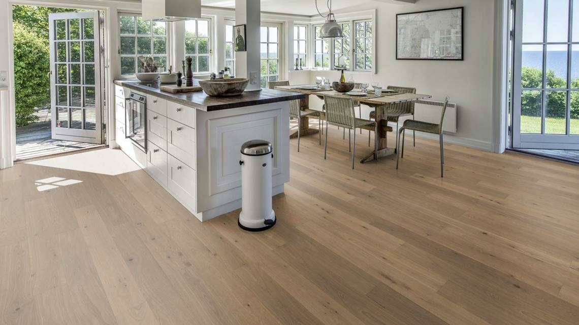 Kahrs Piazza Oak Piazza Cd Smoked Grey Engineered Flooring, Brushed & Oiled, 180x11x1800mm Image