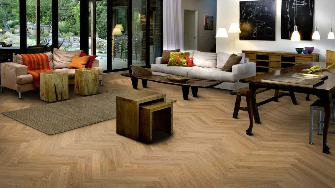 Kahrs Studio Natural Herringbone Engineered Oak Flooring, Prime, Oiled, 70x11x490mm Image