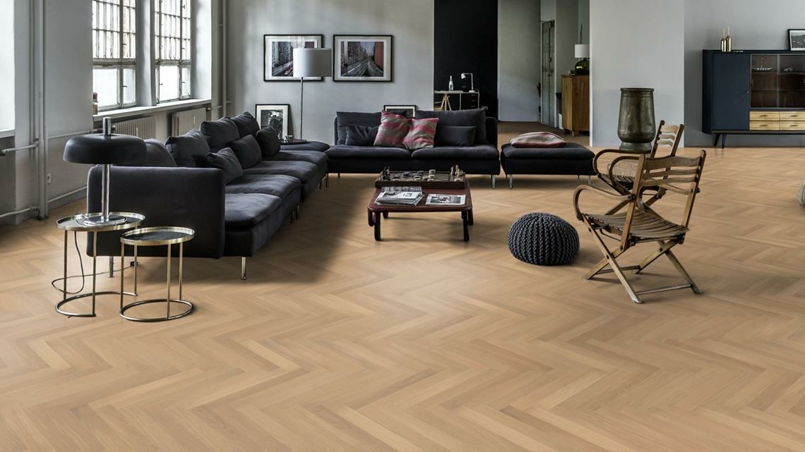 Kahrs Studio Oak Studio Ab White Matt Engineered Flooring, Matt Lacquered, 70x11x490mm Image