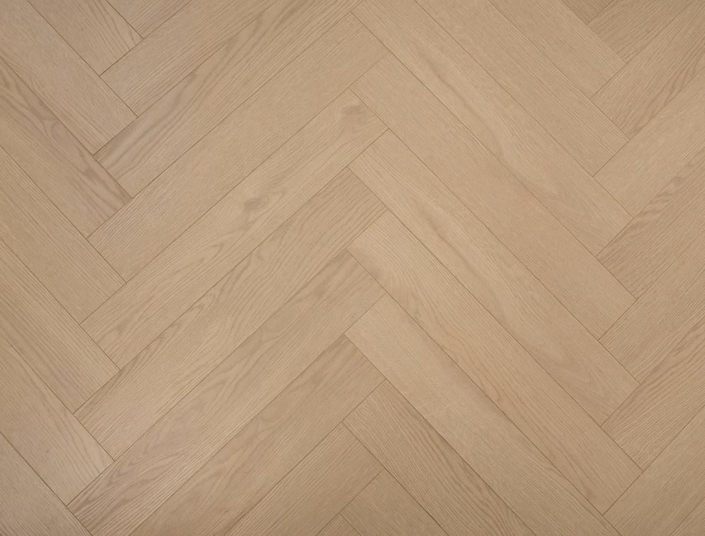 Moonwood Oak Herringbone Laminate Flooring, Natural Honey, 100x8x600mm Image