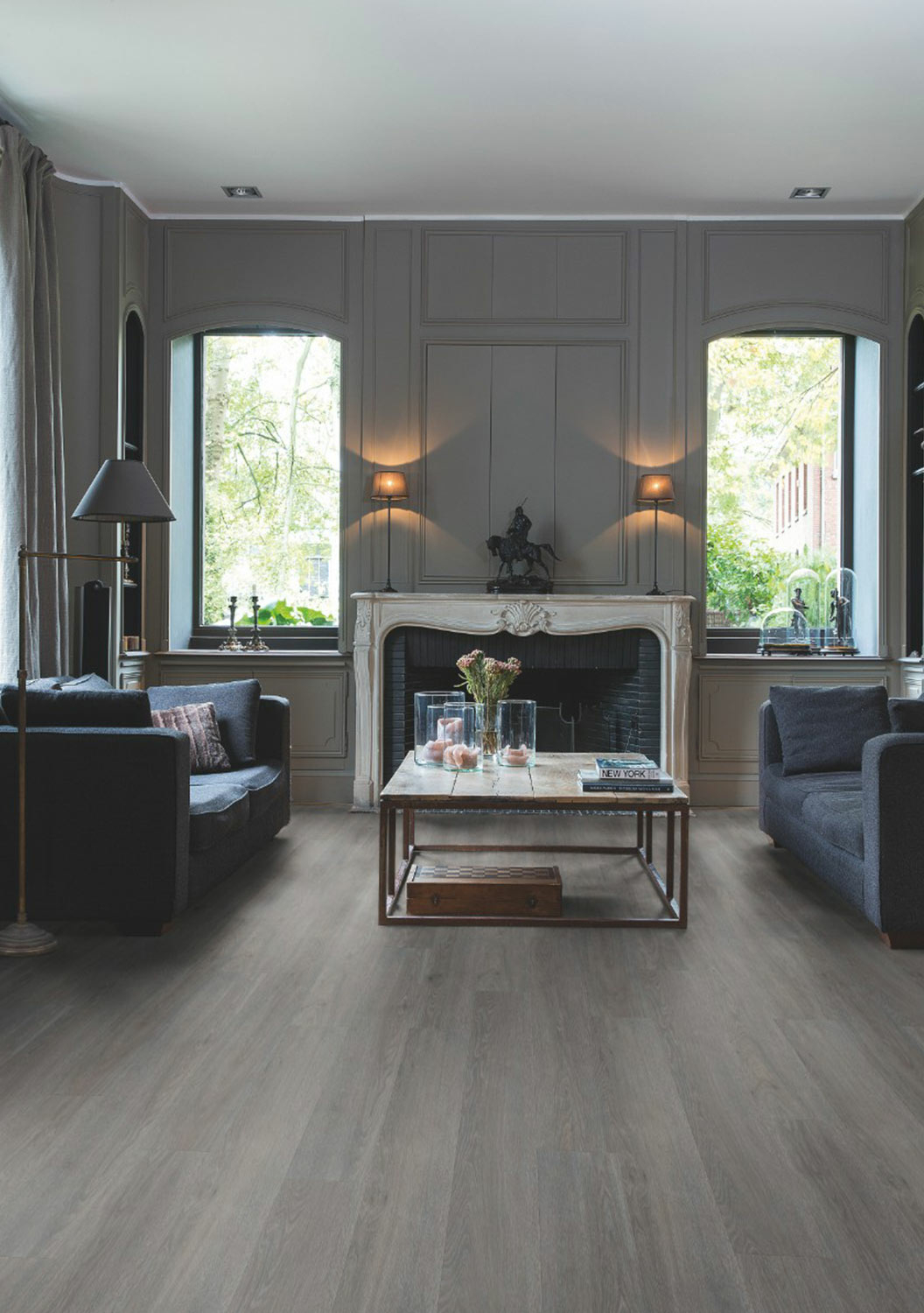 QuickStep Alpha Blos Base, Silk Oak Dark Grey Vinyl Flooring, 189x4x1251mm Image