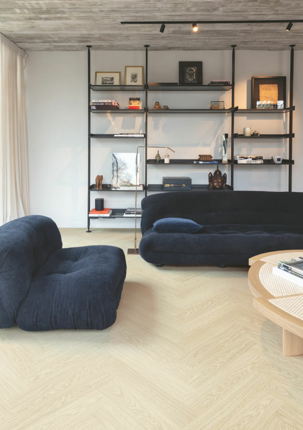 QuickStep Alpha Ciro, Pure Oak Polar Herringbone Vinyl Flooring, 126x6x630mm Image