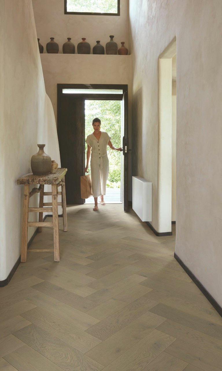 QuickStep Disegno Carbis Oak Engineered Parquet Flooring, Extra Matt Lacquered, 145x13.5x580mm Image