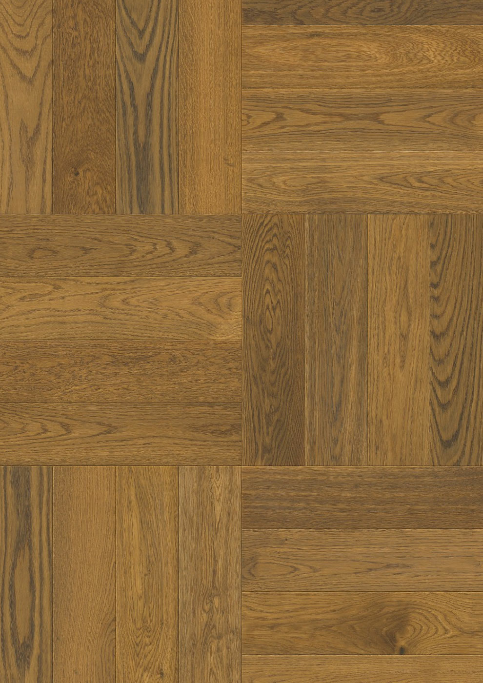 QuickStep Disegno Cinnamon Raw Oak Engineered Parquet Flooring, Extra Matt Lacquered, 145x13.5x580mm Image
