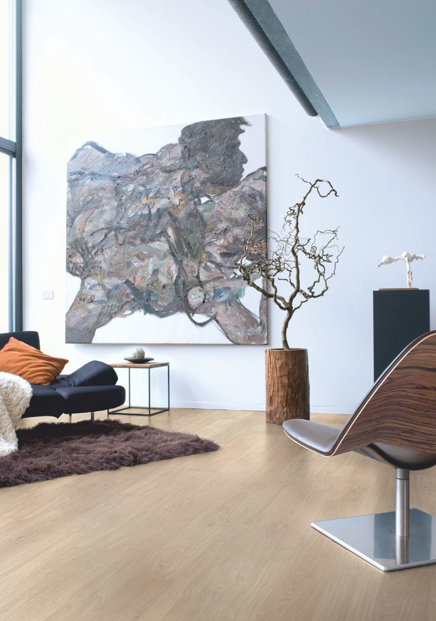 QuickStep ELIGNA Light Grey Varnished Oak Laminate Flooring 8mm Image