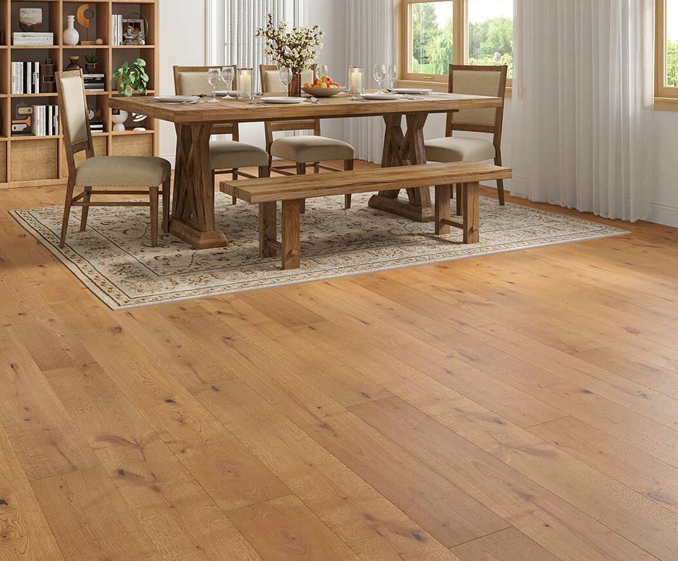 Serawen Engineered Oak Flooring, Golden, Brushed, Rustic, UV Lacquered, 190x20x1900mm Image
