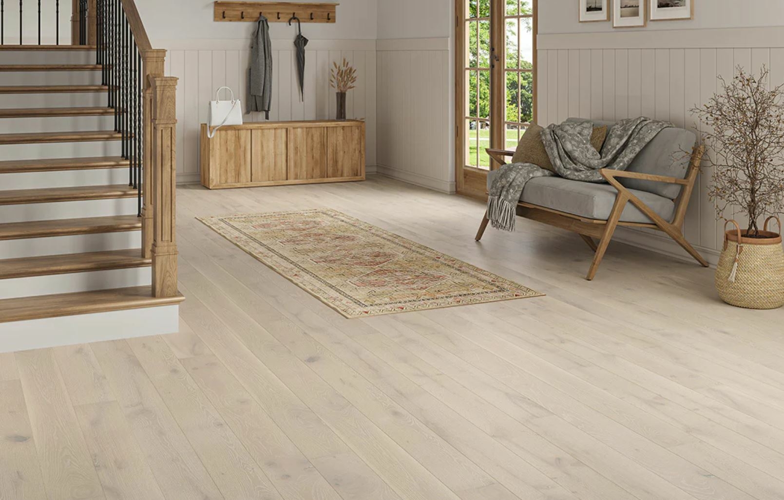 Thalen Engineered Oak Flooring, Rustic, Whitewashed, Brushed & UV OIled, 150x14x1900mm Image