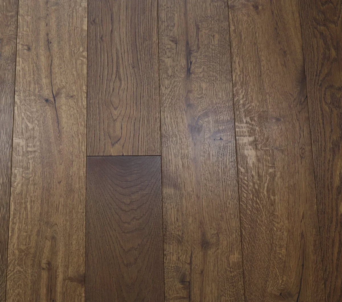 Tradition Engineered Oak Flooring, Scandi Smoked, Brushed, UV Oiled, 190mm x 14mm x 1900mm Image