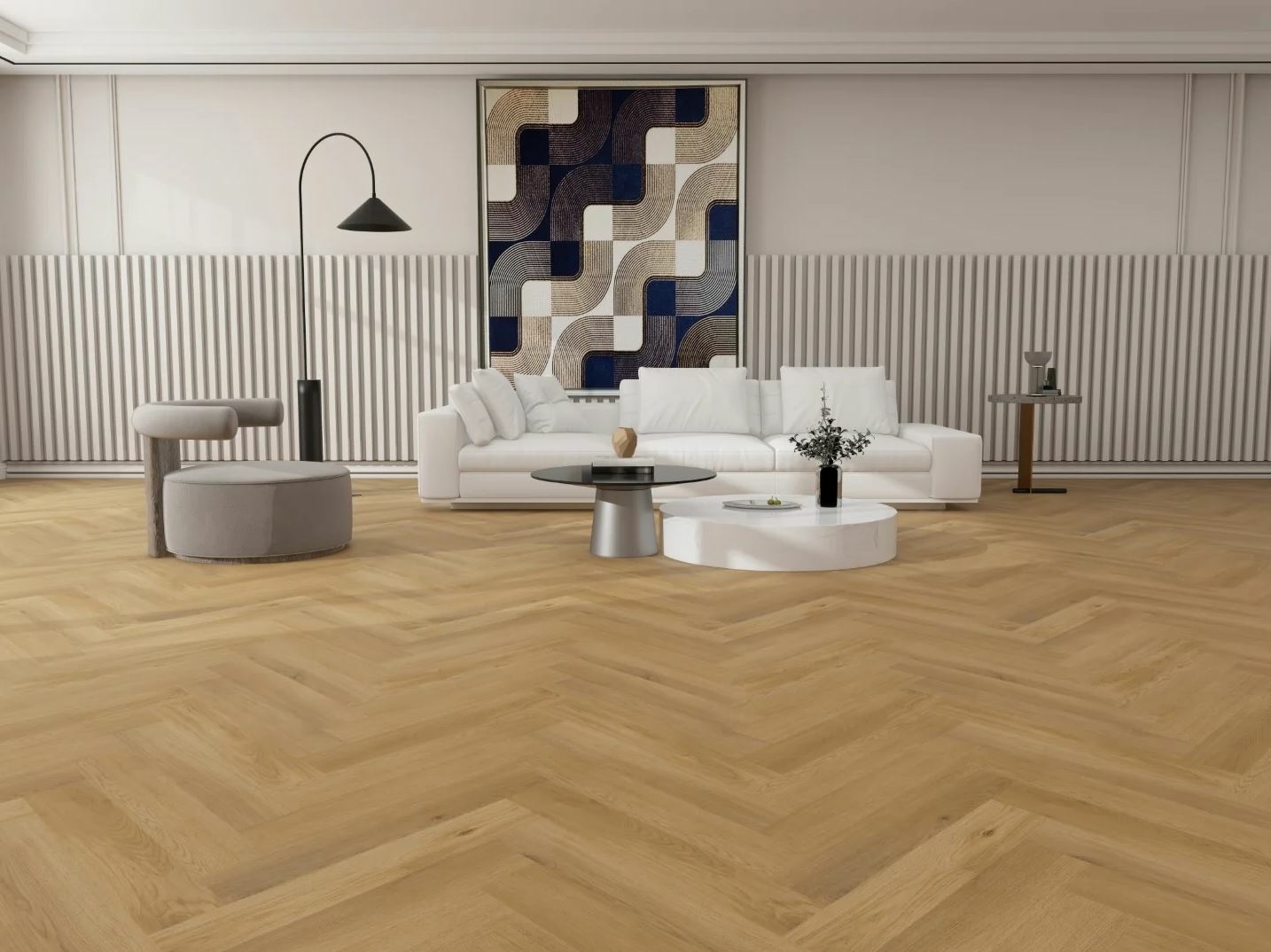 Tradition LVT Dryback Natural Oak Glue Down Herringbone, 620x124x2.5mm Image